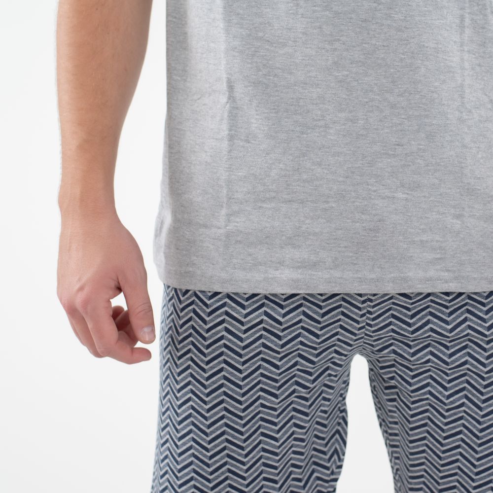 Navigare Intimo - Letnja muška pidžama svetlo sive boje