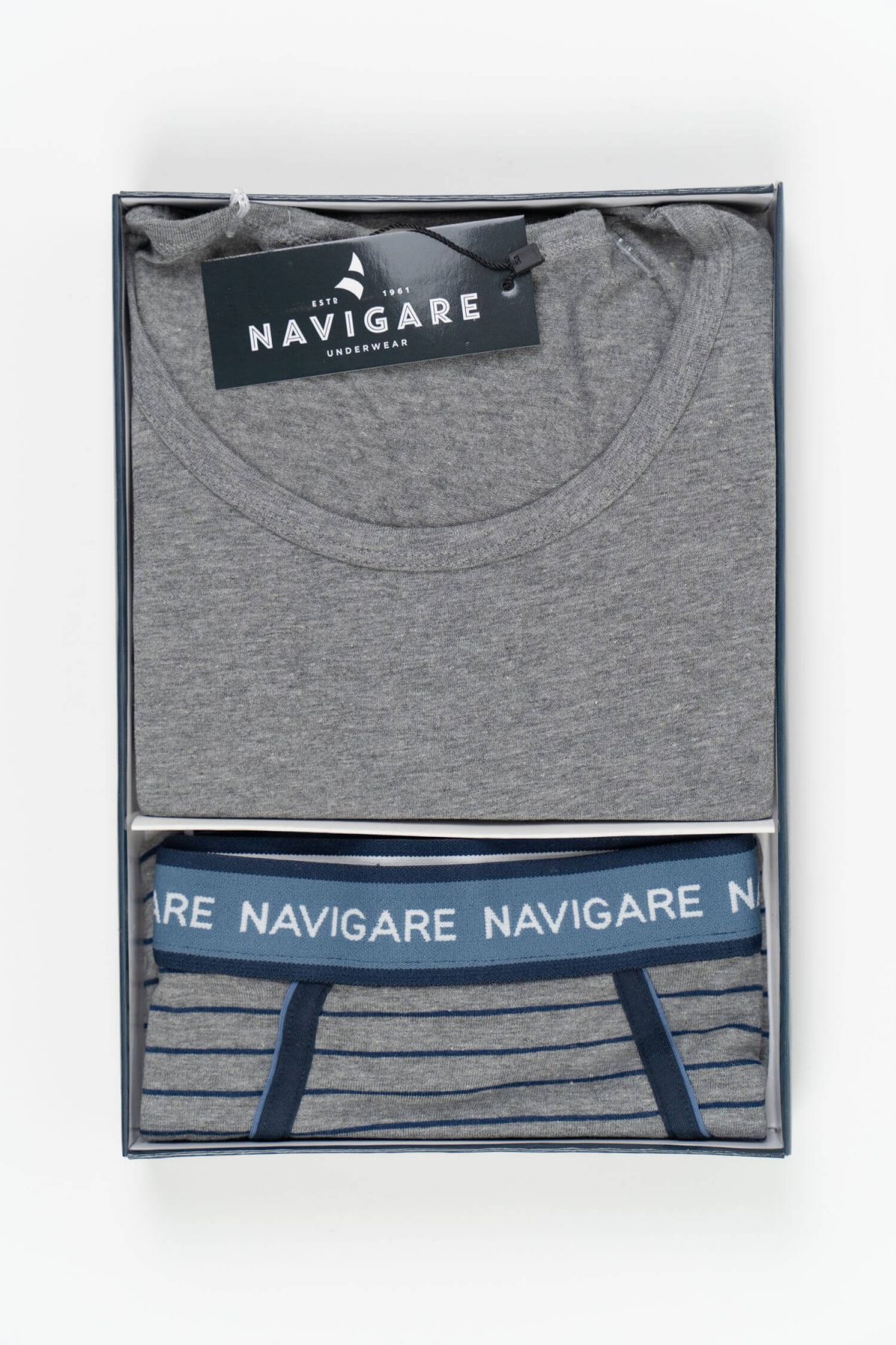 Navigare Intimo - Set majica i bokserice sive boje